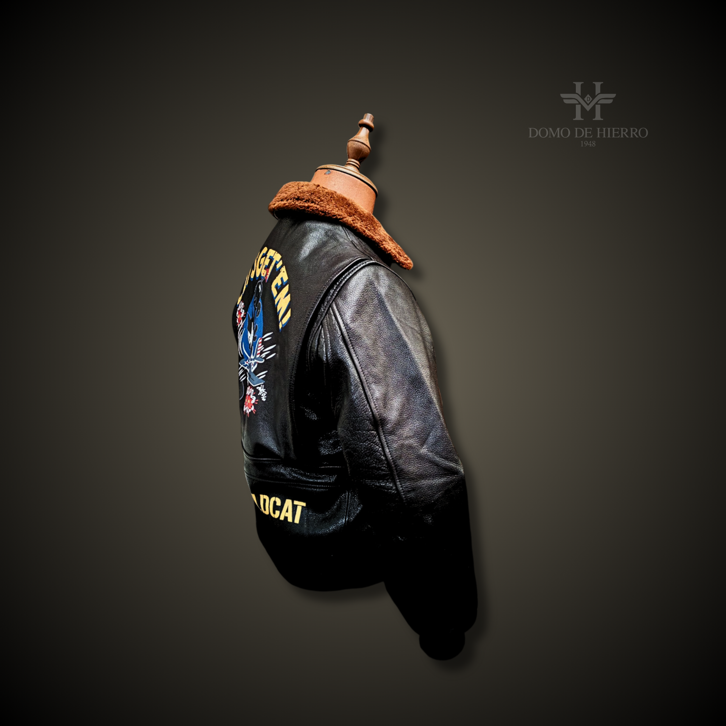 CHAQUETA DE CUERO PILOTO "WILDCAT BLACK"