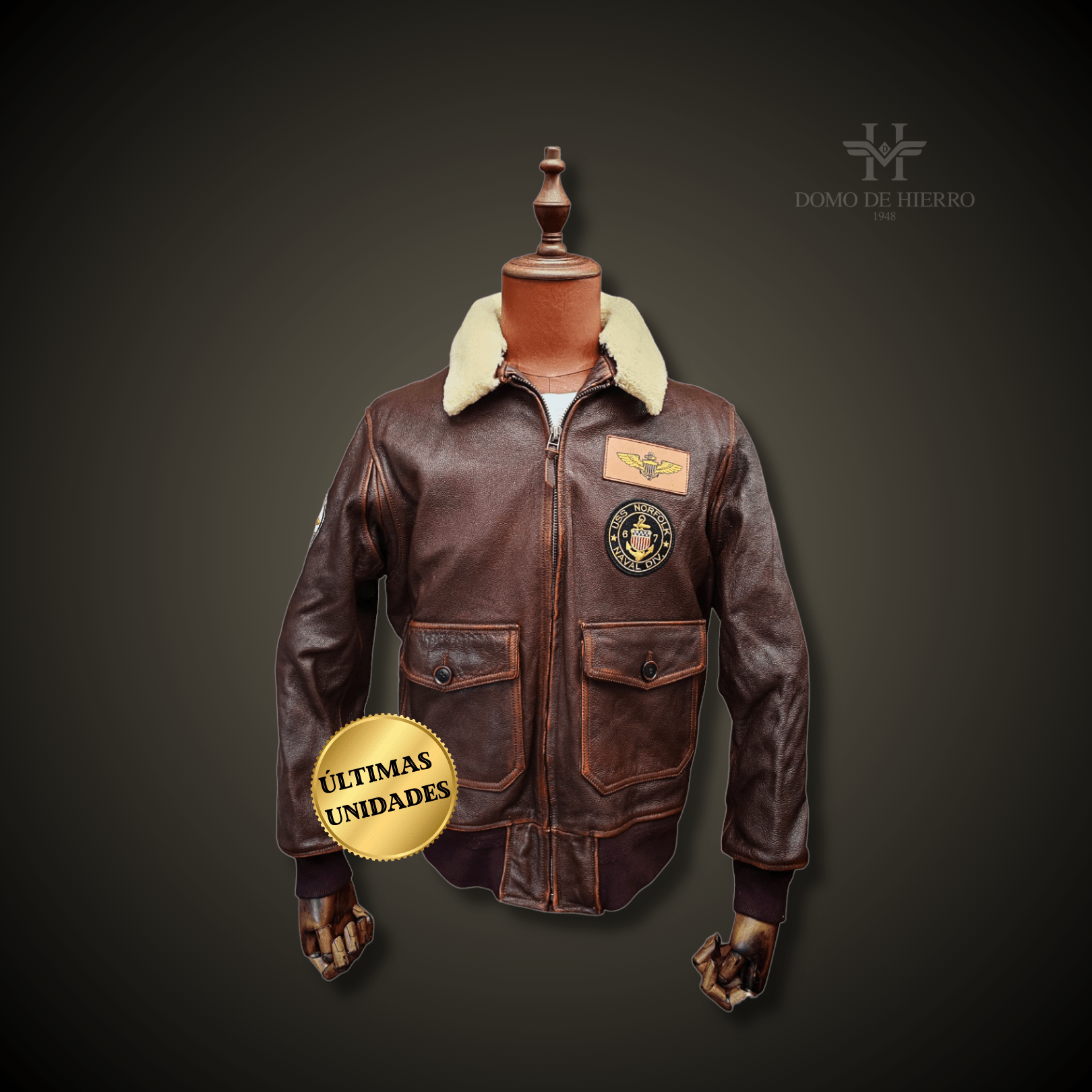 Chaqueta Aviador USN Virginia Desgaste vintage - DomodeHierro1948