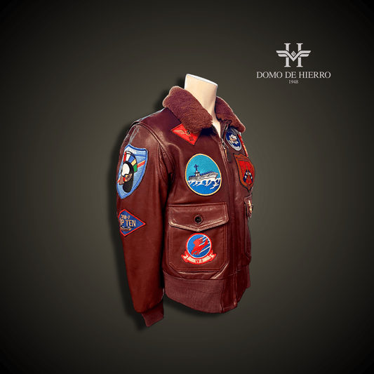 CHAQUETA DE CUERO TOPGUN VINTAGE PARA DAMA - DomodeHierro1948