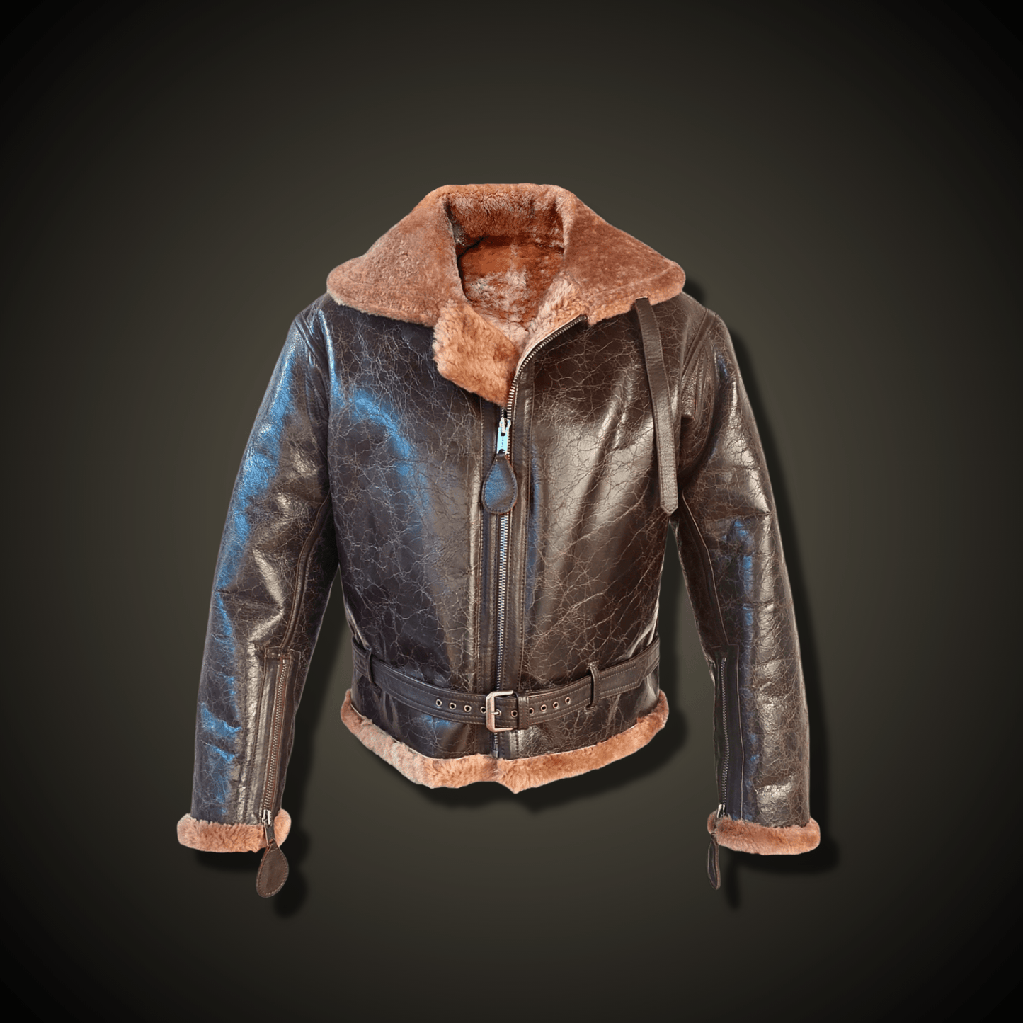CHAQUETA PIEL DE OVEJA ROYAL AIR FORCE "RAF CRAQUELADA" - DomodeHierro1948