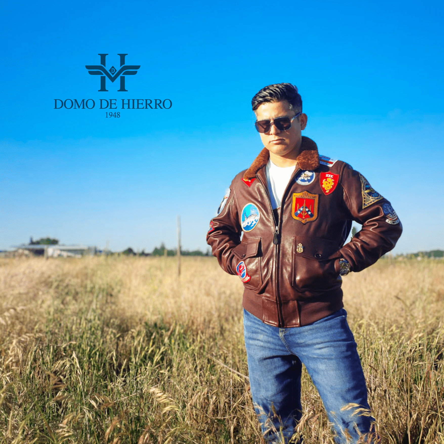CHAQUETA TOPGUN CUERO VACUNO "MAVERICK MARRÓN VINTAGE" - DomodeHierro1948