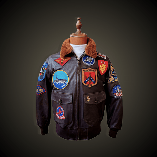 CHAQUETA TOPGUN CUERO VACUNO "ORIGINAL SEALBROWN" - DomodeHierro1948