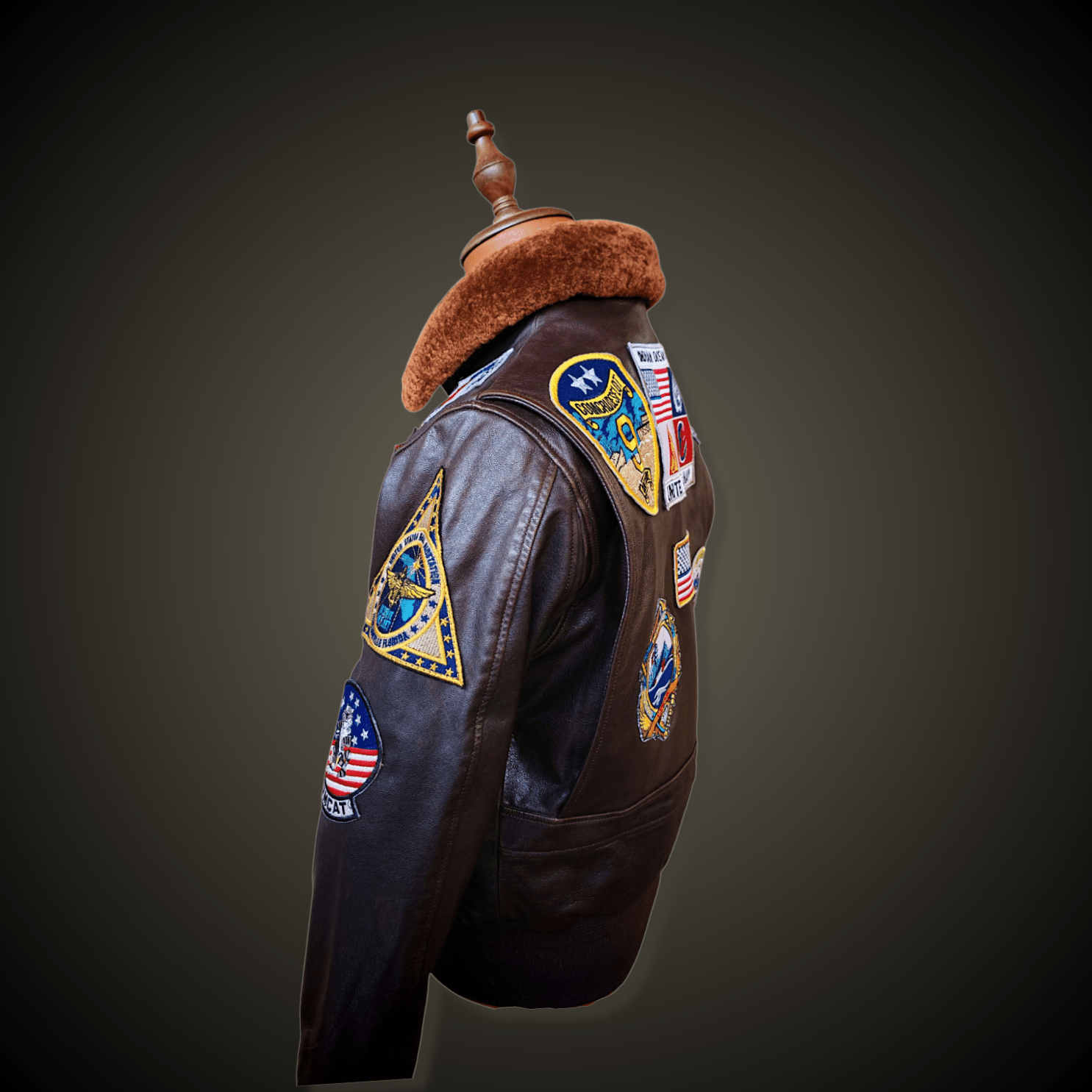CHAQUETA TOPGUN CUERO VACUNO "ORIGINAL SEALBROWN" - DomodeHierro1948