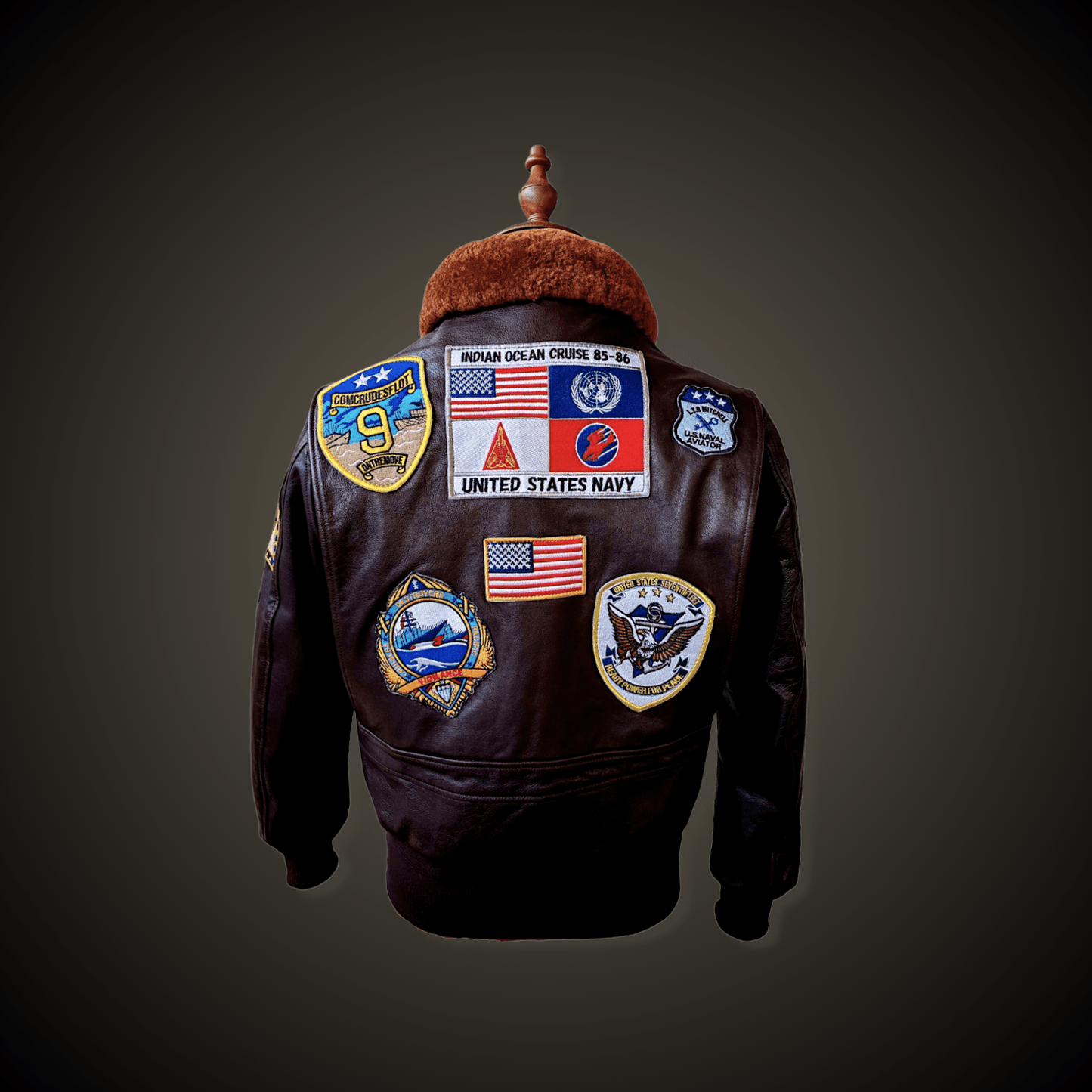 CHAQUETA TOPGUN CUERO VACUNO "ORIGINAL SEALBROWN" - DomodeHierro1948