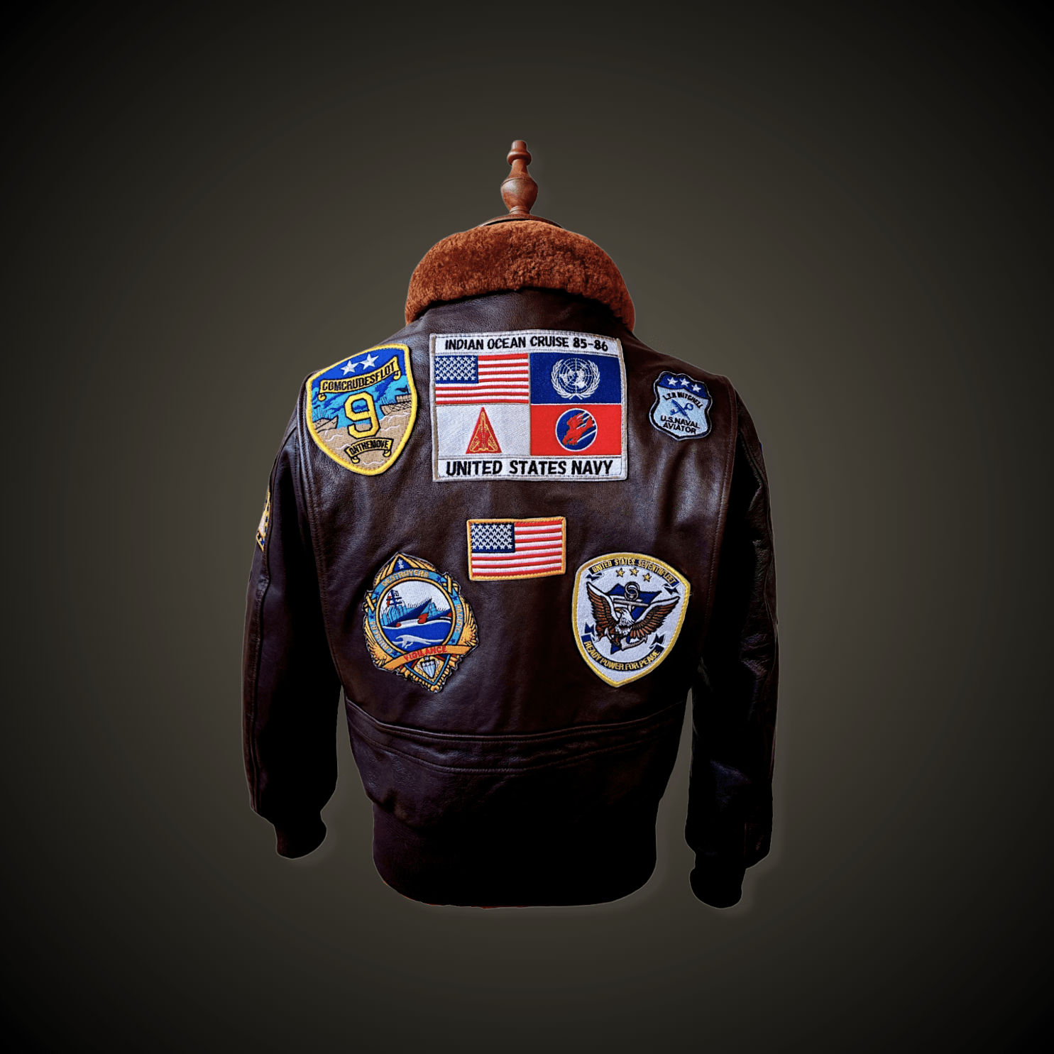 CHAQUETA TOPGUN CUERO VACUNO "ORIGINAL SEALBROWN" - DomodeHierro1948